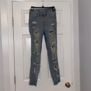American eagle high waisted distressed jeans
